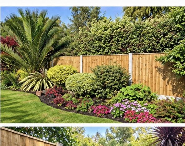 New fencing around a planted border
