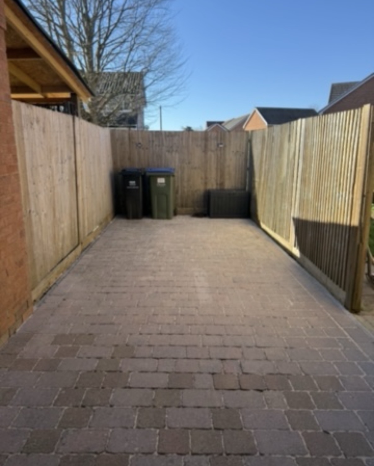 Patio restored with pressure washing