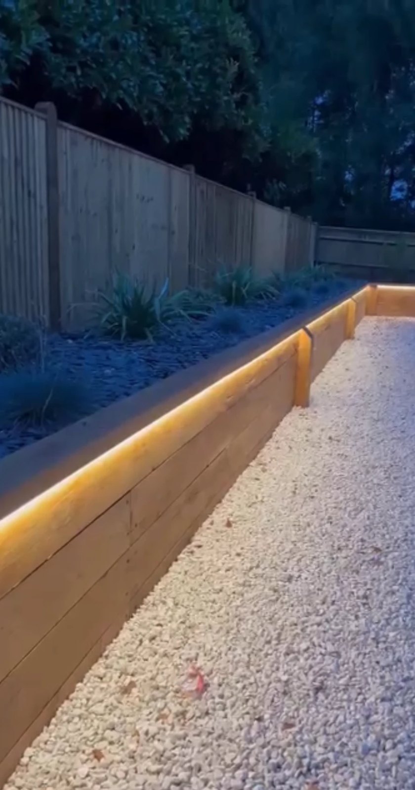 Sleeper wall lighting after dark